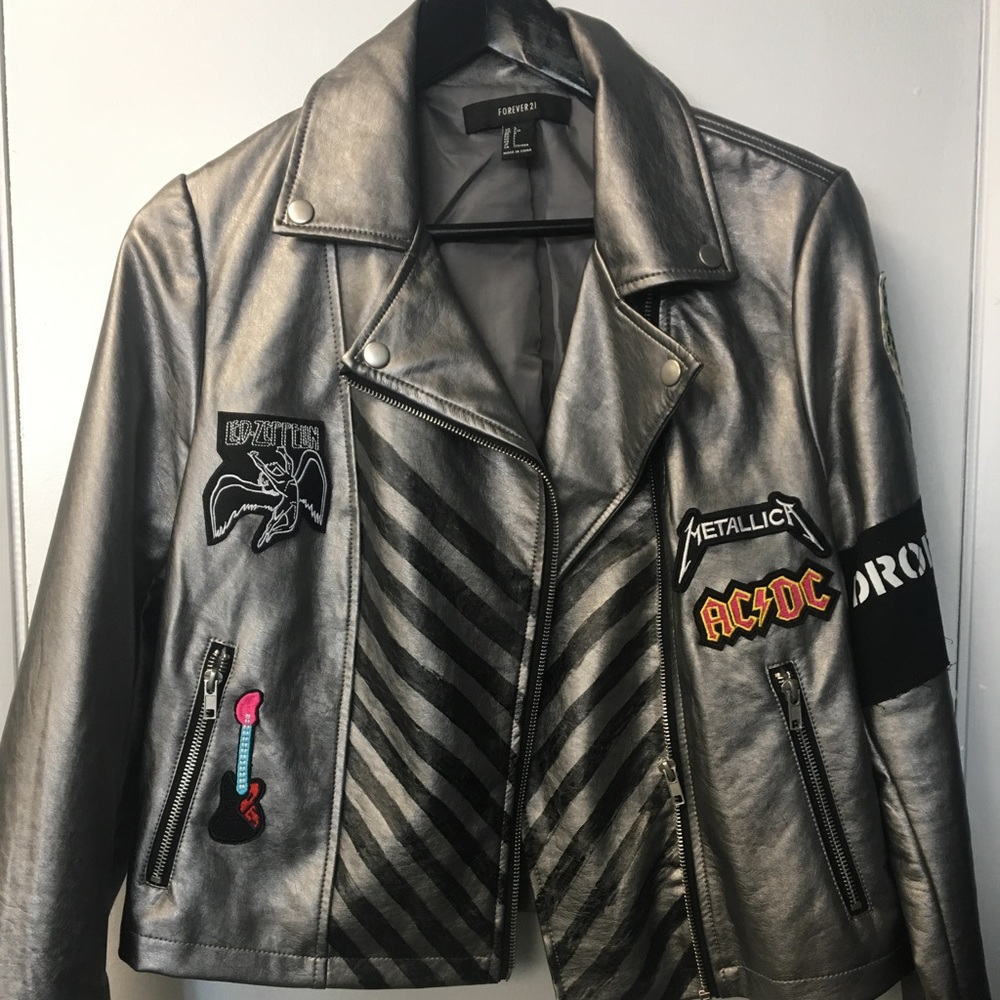 Metallic Leather Jacket